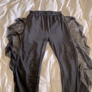 Lace See Through Black Pants